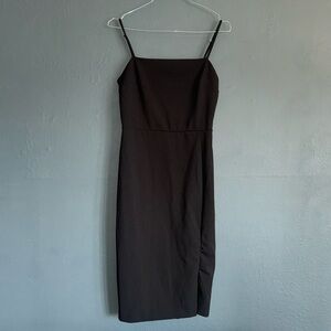 EXPRESS BLACK POLYESTER/SPANDEX MIDI BODYCON DRESS